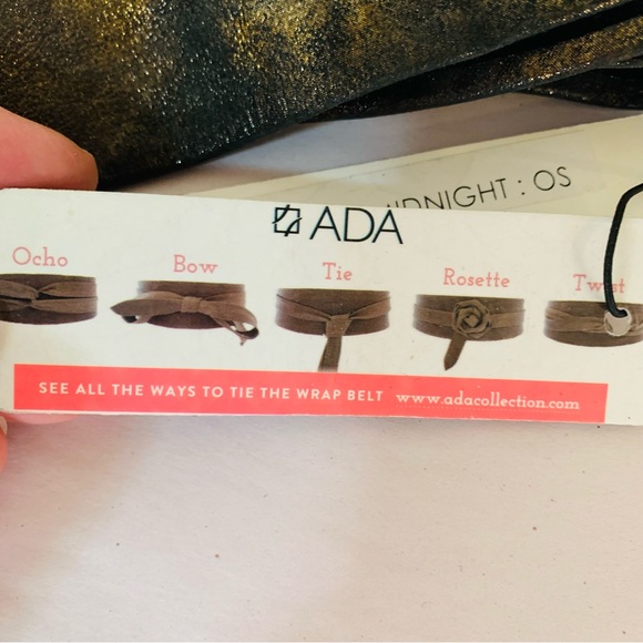ADA Leather Wrap Belt in Midnight black gold NWT - Picture 3 of 7